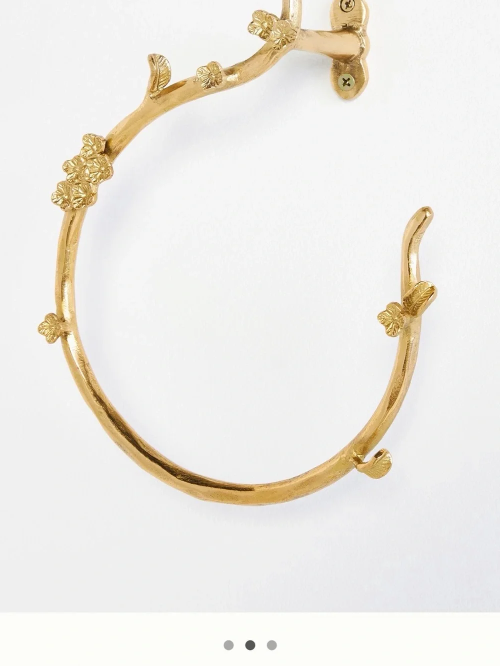 Anthropologie Gold Prima Floral Branch Towel Ring